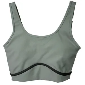 WILO The Label NWOT Sage Green Contrast Piping Ribbed Sports Bra Medium thumbnail 2