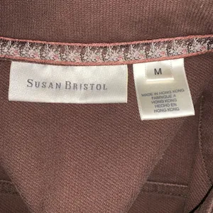 Vintage Susan Bristol Women’s Brown Corduroy Vest&pants set Floral Embroidery M thumbnail 9