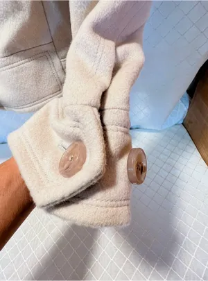 Ann Taylor Beige Double-breasted Wool Pea Coat Small thumbnail 4