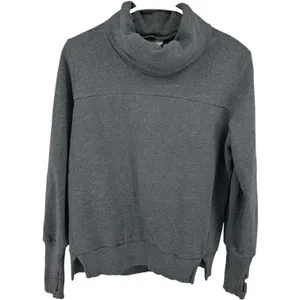 Alo Haze Sweatshirt Funnel Neck Pullover Thumbholes Charcoal Heather M thumbnail 2
