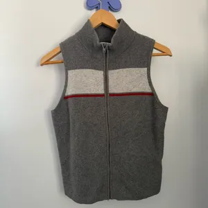 Reformation Large Esti Cashmere Sweater Vest Moto‎ Stripe Grey Fall Winter Ski thumbnail 2