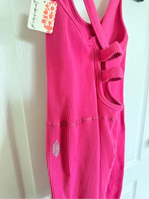 Free People Movement NEW Free Throw Onesie in Hot Pink thumbnail 7