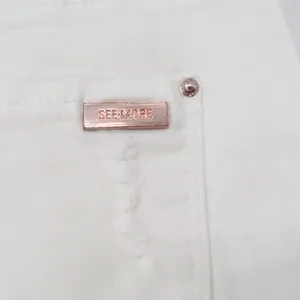 Hixuanyan Fashion Jeans Womens 28 Cropped Cream White Distressed Excellent thumbnail 4