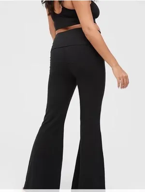 OFFLINE By Aerie OG Foldover High Waisted Super Flare Legging Size Medium thumbnail 3