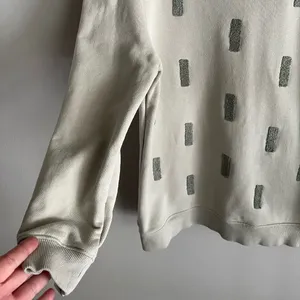 Bohme Light Green Textured Puff Shoulder Sweatshirt Cozy Neutral XS thumbnail 4