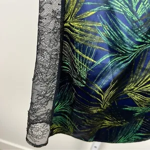 Victoria's Secret Tropical Palm Lace Trim Strappy Slip Chemise L Large thumbnail 6
