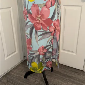 Lovely Day Floral Midi Dress in Pink and Yellow thumbnail 3