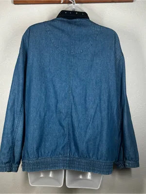 Vintage Mureli Womens Large Cotton Full Zip Studded Long Sleeve Jacket thumbnail 3