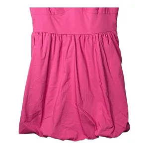 Express Fit & Flare Mini Dress Women‎ M Pink Strapless Bubble Hem Pockets Party thumbnail 10