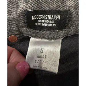 Express grey super Ultra stretch modern straight high rise jeans Small 0/2/4 thumbnail 7