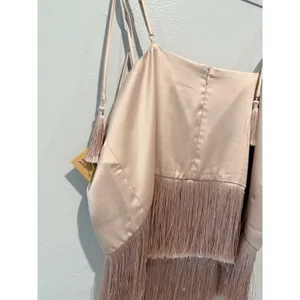 BAILEY 44 Sleeveless Camisole top Fringe satin silky L thumbnail 5