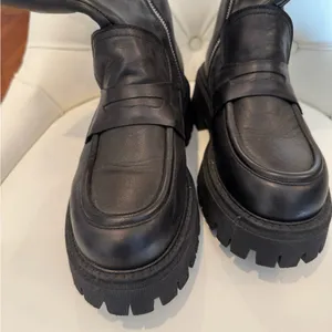 FP Movement by Free People Black Chunky Leather Ankle Boots thumbnail 2