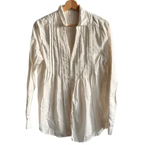 Cp Shades Shirt S Pleated Silk Cotton Blend White Button Down USA Minimalist thumbnail 2