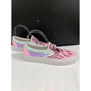Vans Unisex Pink Hand Drawn Slip-on Sneakers Size M7 & W8.5 SKU 6082 thumbnail 2