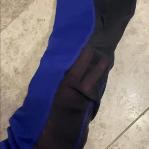 Fabletics Cherise Mid Rise Leggings Mesh Panel Athletic Medium Blue Black thumbnail 13