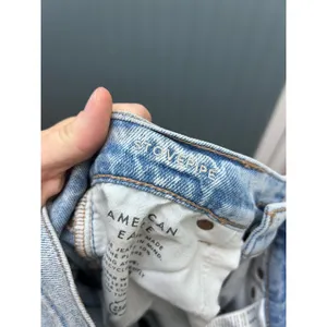 American Eagle Stovepipe High Rise Distressed Straight Leg Jeans Light Wash 00S thumbnail 4