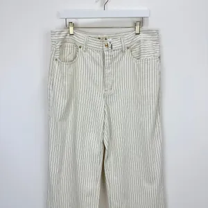 Madewell Low Slung Baggy Jeans Grey Railroad Stripe White Cream Rigid US 30 NWT thumbnail 8