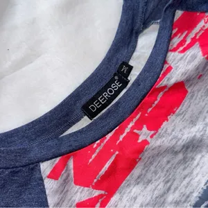 Deerose USA Raglan Tee M Red Blue Stars Stripes Patriotic Shirt thumbnail 3