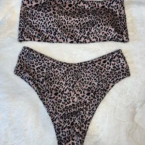 Leopard Print Bikini Set Black thumbnail 1