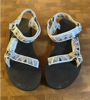 Teva Original Universal Size 10 Sport Sandals Geometric White Black Grey thumbnail 1