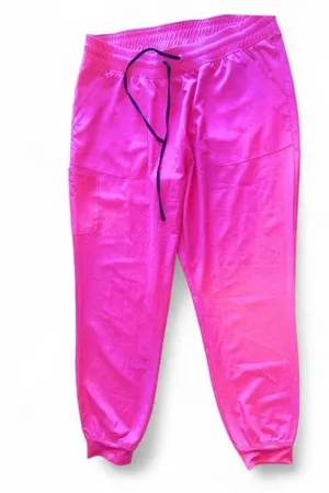 Women's Maevn Fuchsia Drawstring 5 Pocket Jogger Scrub Pants, Size XL thumbnail 9