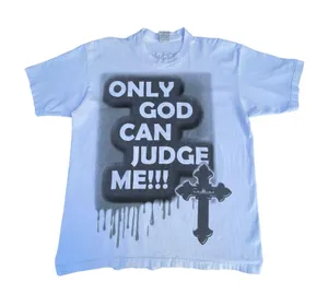 Vintage God Can Judge Me White Graphic T-shirt thumbnail 1