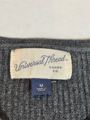 Universal Threads Sweater Vest M Grey Ribbed Button Front 90s Minimalist Preppy thumbnail 7