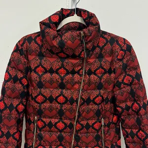 Desigual Heart Pattern‎ Down Feather Puffer Jacket High Neck Assymetric Zip thumbnail 5