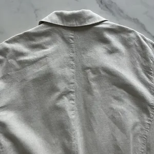 Free People Simply Perfect Linen Blazer Natural Tan Medium Oversized Jacket M thumbnail 8