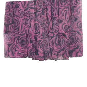 Y2K Womens Whimsygoth Skirt‎ Purple Black Floral Lace Waist Midi Fairygrunge thumbnail 4