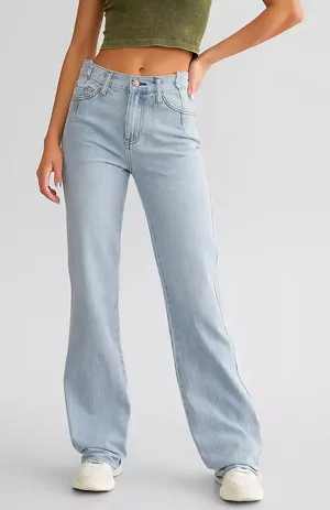 Vervet Flying Monkey High Rise Wide Leg Jean light wash 28 thumbnail 1
