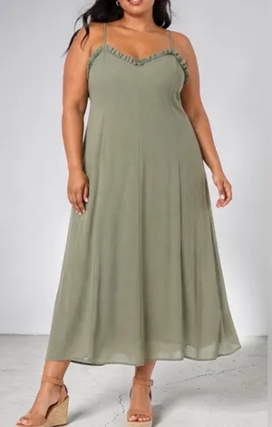 A New Day Chiffon Ruffled Maxi Dress Size Large NWT thumbnail 1