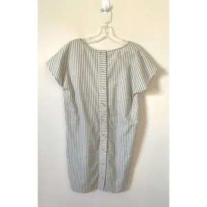Madewell Striped Button Mini Dress Green Gray Tank Size Small thumbnail 2