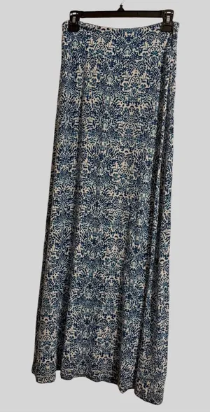 Cynthia Rowley Blue and White Printed Maxi Skirt thumbnail 1