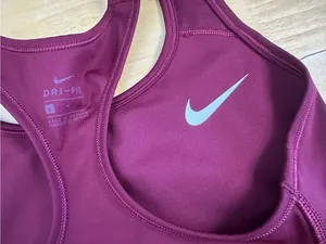 Nike Maroon and Black Dri-FIT Sports Bra thumbnail 3