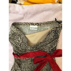 Vintage Y2K Cheetah Print Tube‎ Top Pretty good Size M/L Waist Bow thumbnail 5