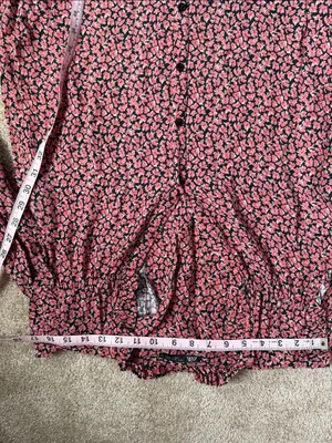 Zara Ditsy Floral Mini Shirt Dress Size Medium thumbnail 4