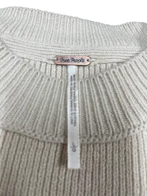 Free People wms pearl beige casual over sized knit pull sweater sz L SKU 10-783 thumbnail 5