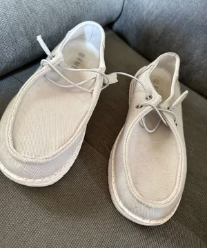 FME Canvas Loafers Women 8 Cream Beige Slip On Moc Toe Bungee Lace Casual Shoes thumbnail 1
