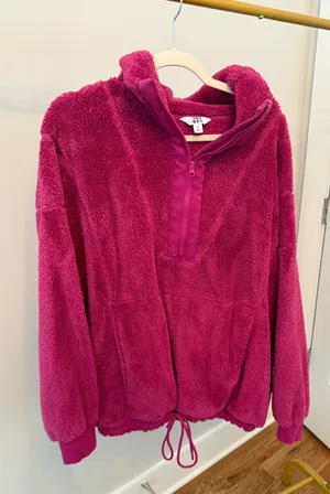 JoyLab Pink Sherpa Pullover thumbnail 2