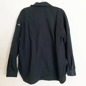 Alo Yoga Cotton Real Deal Button Up Long Sleeve Black M thumbnail 5
