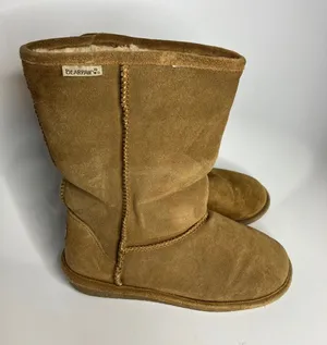 Bearpaw shearling pull on boots women's size 10 tan brown suede winter cozy‎ thumbnail 1