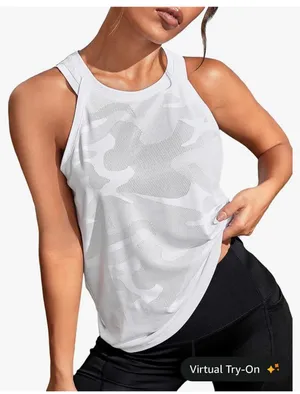 Quick dry workout tank top White thumbnail 3