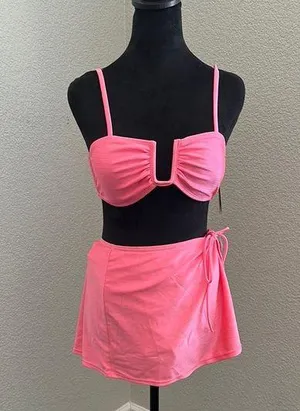 Pink 3 piece bikini set Size M thumbnail 1