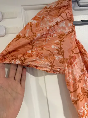 Hello Molly Orange Floral Print Puff Sleeve Midi Dress Women's Size US 8 NWT thumbnail 2