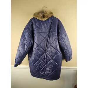 Aerie Womens Blue Quilted Oversized Puffer Coat Medium thumbnail 2