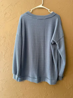 Altar'd State blue sweater v neck thumbnail 3