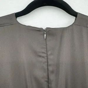 Banana Republic Satin Brown Bloussant-Sleeve Midi Dress V Neck Career Office 4 thumbnail 5