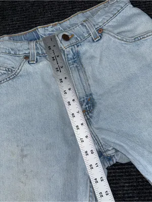 Vintage 90s Levis 950 Orange Tab Relaxed Denim Shorts Distressed 6 / 26 USA Made thumbnail 10