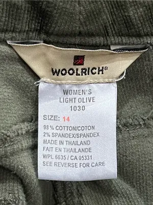 Woolrich Light Olive Green High Rise Corduroy Pants Size 14 thumbnail 9